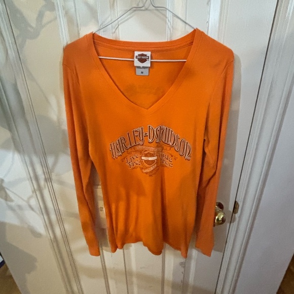Harley Davidson orange long sleeve - Picture 2 of 3